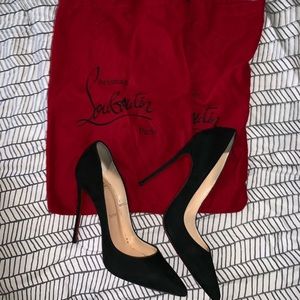 So Kate black suede Christian Louboutins